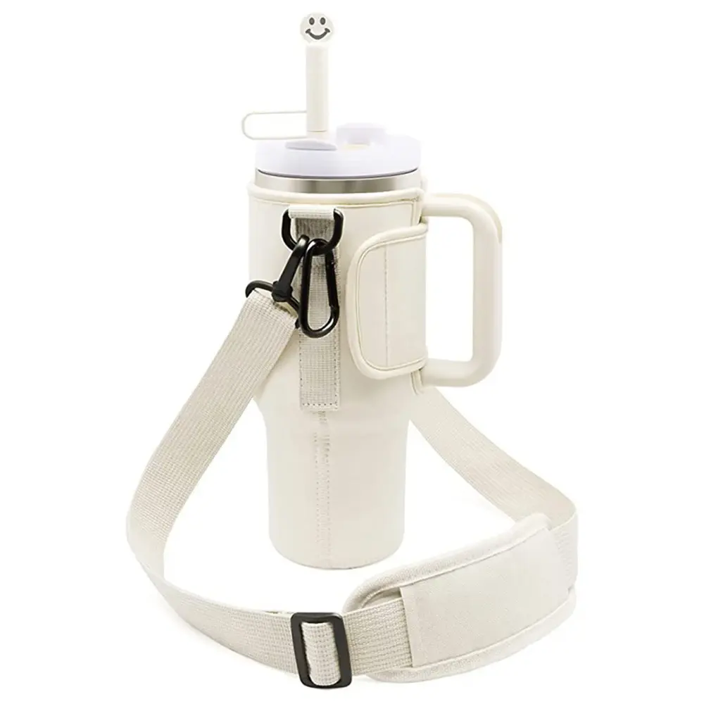 Sac de transport pour gourde 40 oz avec poche pour téléphone – Porte-bouteille avec sangle réglable pour gobelet, support isotherme pour thermos.